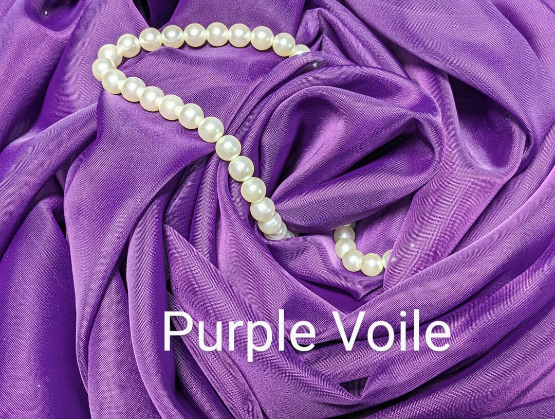 Purple Sheer Voile by the Yard, 118 Wide Free Swatches International