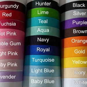 Ribbons Grosgrain 5/8 wide by the yard in many colors to choose. all the yards you order will go in one consecutive piece.