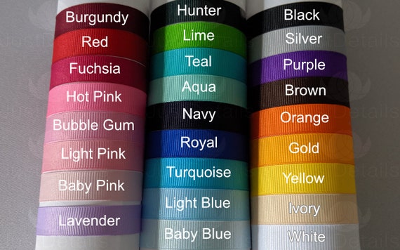 Ribbons Grosgrain 5/8 wide by the yard in many colors to choose. all the yards you order will go in one consecutive piece.