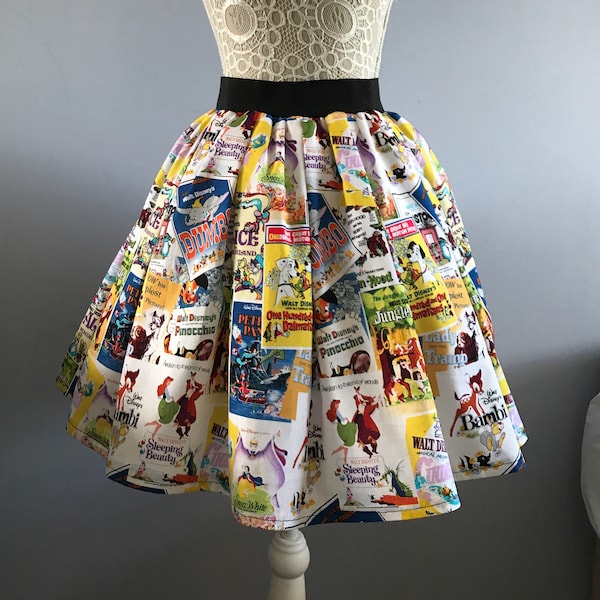 Disney inspired Movie Posters full skater style skirt