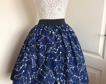 Glow in the Dark Constellations skater style skirt