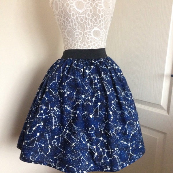 Glow in the Dark Constellations skater style skirt