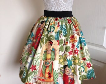 Ladies or girls Frida's Garden full skater style skirt