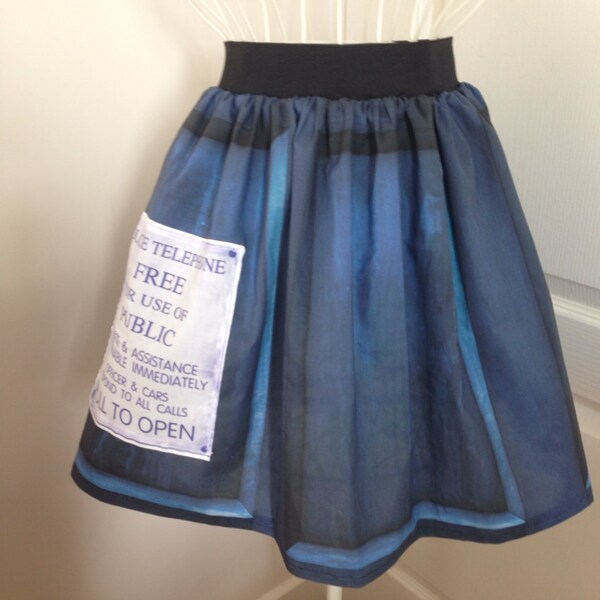 Ladies Dr Who TARDIS inspired skater style skirt