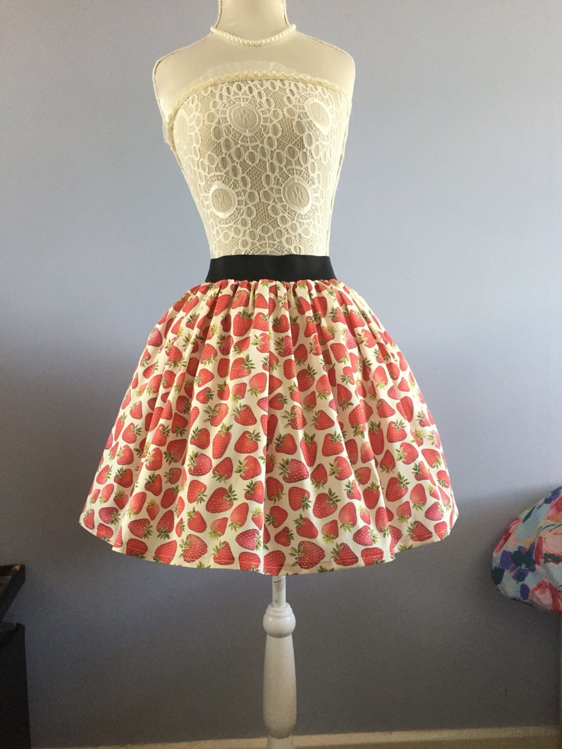 Ladies or Girls Scrumptious Strawberry Full Skater Style Skirt - Etsy
