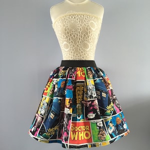 Dr Who Comic Strip full skater style skirt