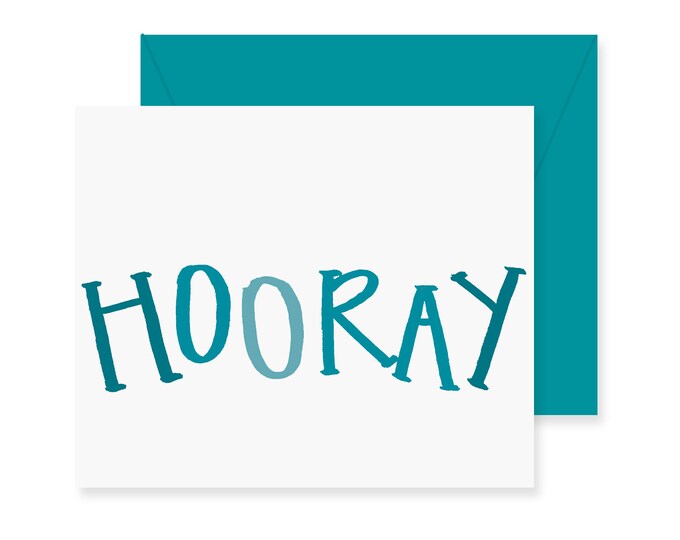 Hooray Greeting Card Congrats Card Handwritten Greeting Card Good Job ...
