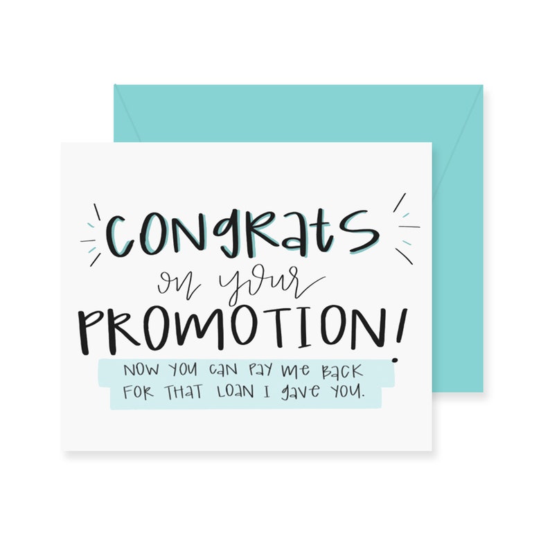 Promotion/loan Greeting Card Congrats on Your Promotion Etsy