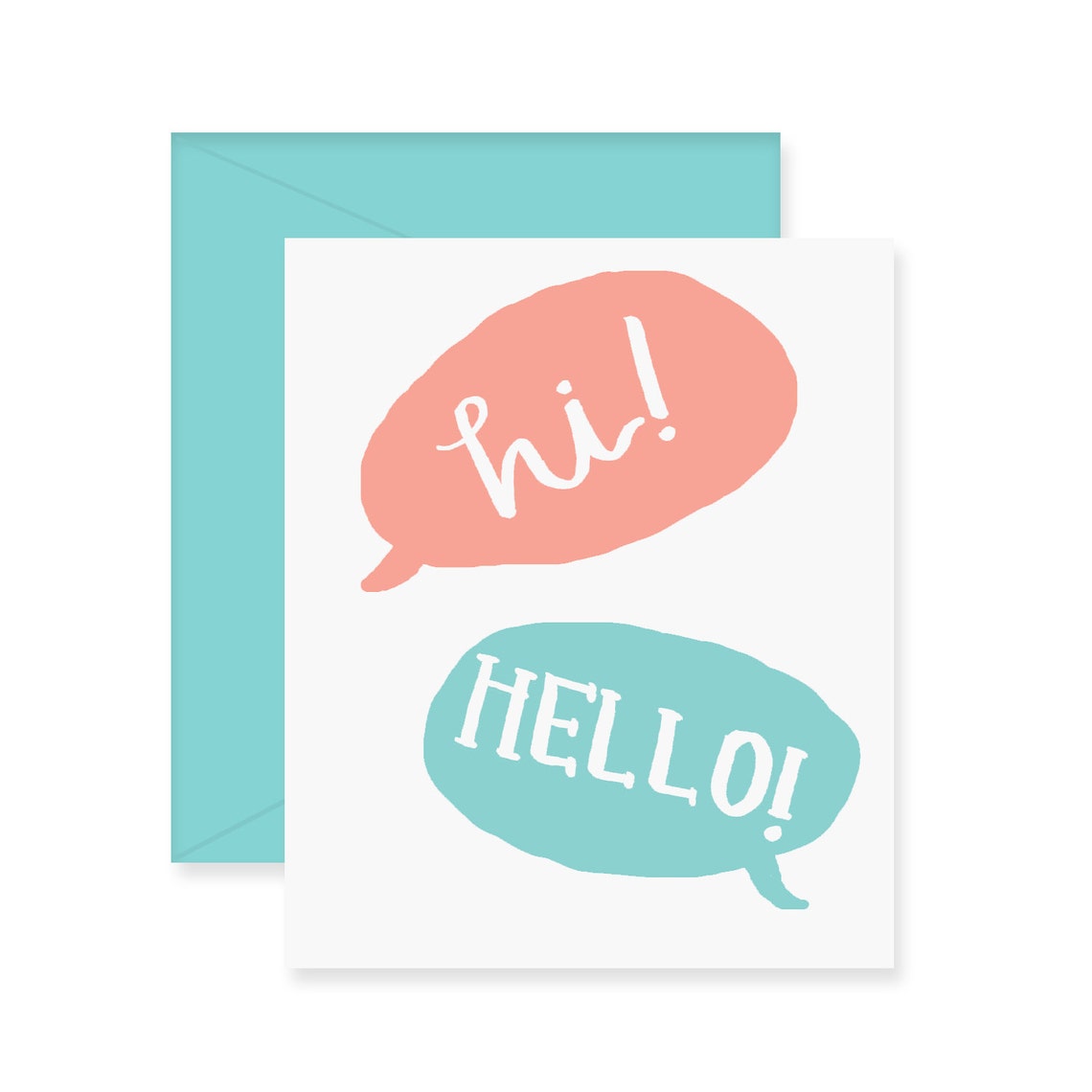 Hi Hello Greeting Card Friendship Card Handwritten Card | Etsy