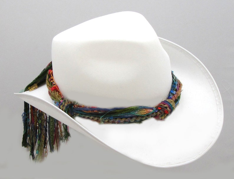 Hat Band for Western Hat for Women Cowgirl Rainbow Colors Also for Fedora Panama Straw Hats Hat Band Only Hat Not Included image 7