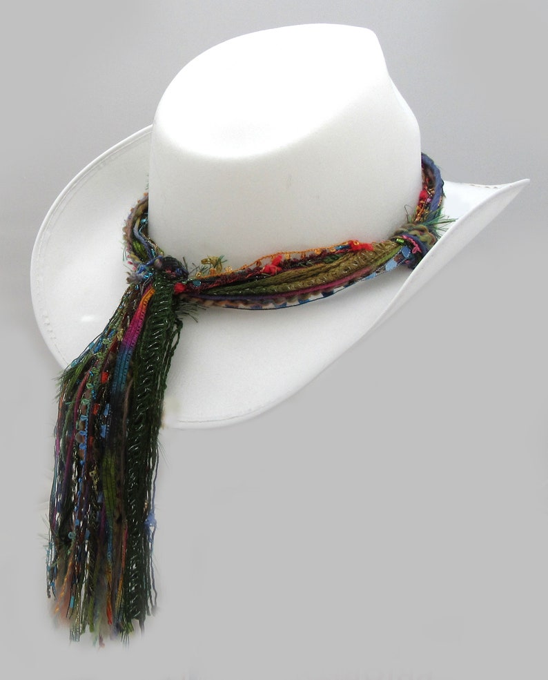 Hat Band for Western Hat for Women Cowgirl Rainbow Colors Also for Fedora Panama Straw Hats Hat Band Only Hat Not Included image 8