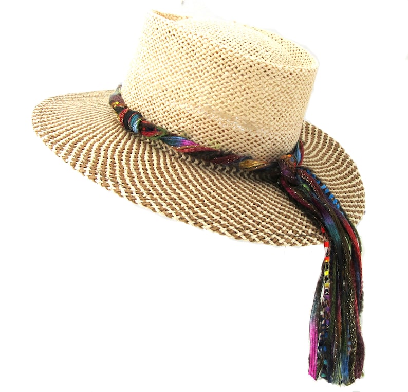 Hat Band for Western Hat for Women Cowgirl Rainbow Colors Also for Fedora Panama Straw Hats Hat Band Only Hat Not Included image 9