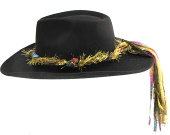 Hat Band for Western Hat for Women | Gold and Rainbow-Jewel Tones | Fits Fedora Panama + Straw Hats | Hat Band Only (Hat Not Included)