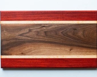 Handcrafted maple and padauk filliting Board Cutting Board serving tray