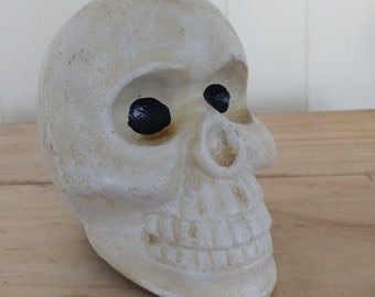 vintage cast iron skull, goth, skull heads,collectible Halloween,