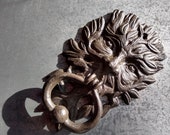 cast iron Green Man wood man door knocker, French country,cottage ,farmhouse,Celtic, Pagan wiccan