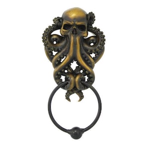 Octopus skull door knocker