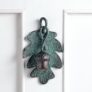 Acorn and oak leaf door knocker by SPI,, French country cottage, rustic, farm house, wiccan