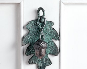 Acorn and oak leaf door knocker by SPI,, French country cottage, rustic, farm house, wiccan