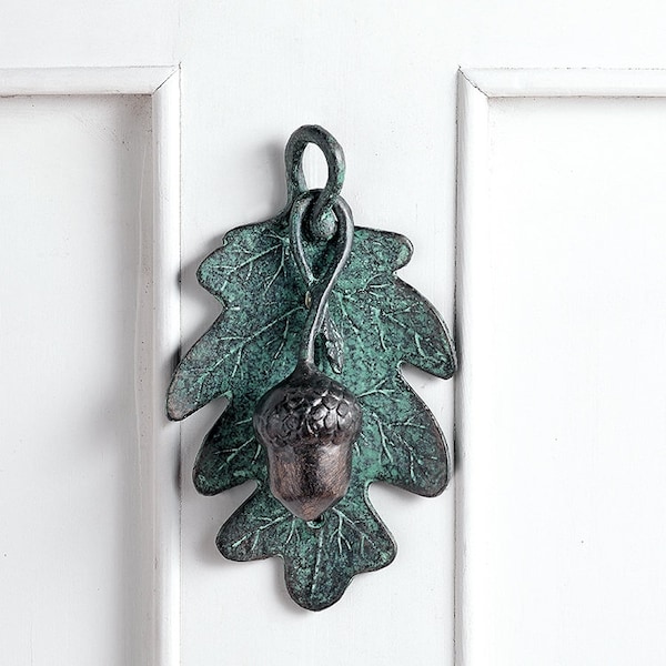 Acorn and oak leaf door knocker by SPI,, French country cottage, rustic, farm house, wiccan