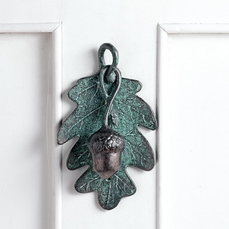 Acorn and oak leaf door knocker by SPI,, French country cottage, rustic, farm house, wiccan image 1