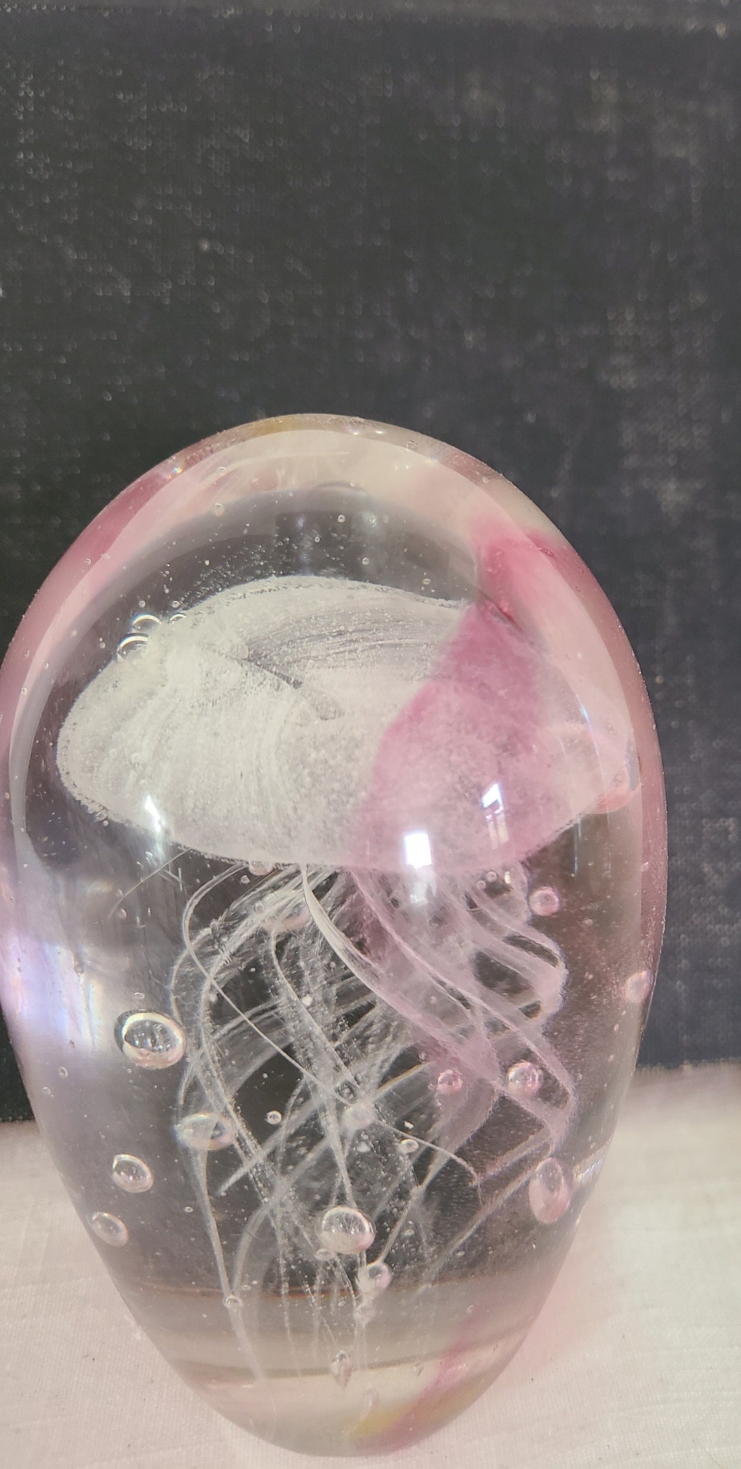 Art Glass Double Jellyfish Glow in the Dark Paper Weight - Etsy