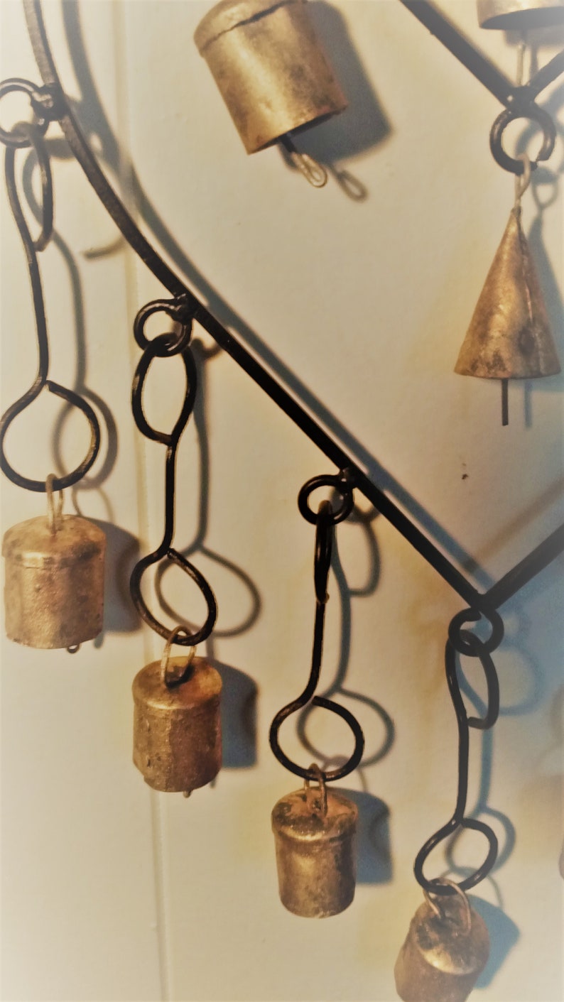 Iron Heart in Heart With Bells Wind Chimes Etsy