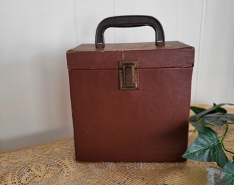 New lower price! Vintage 45 record box, carrying case, storage, retro,Boho,collectible