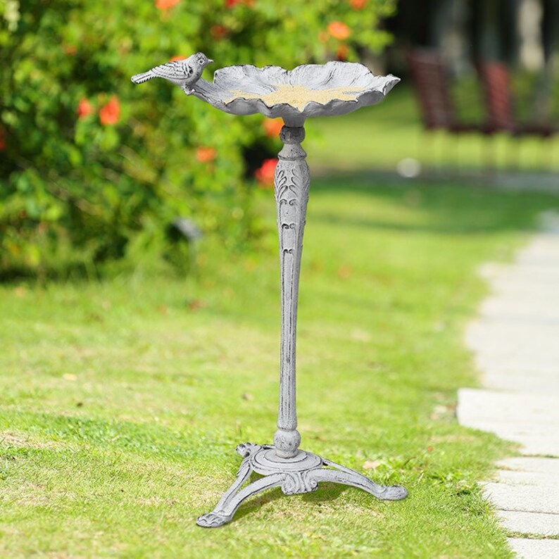 Rustic Bird bath/ feeder cast iron garden decorunique decor Etsy