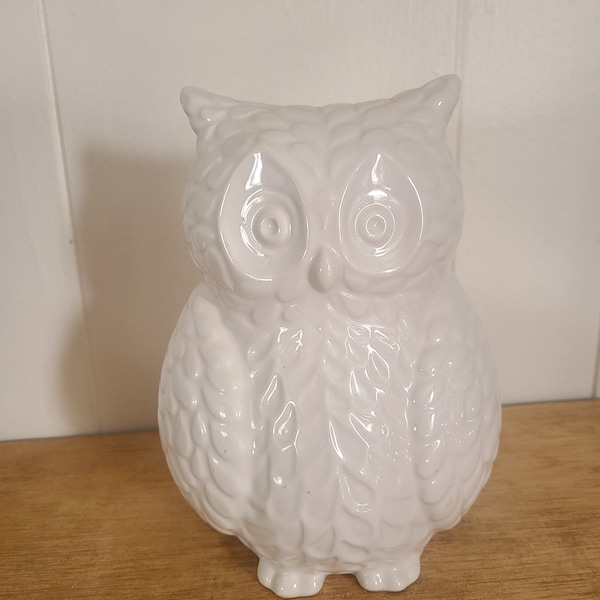 ceramic owl bank with plug