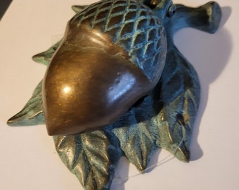 Acorn door knocker , French country cottage, rustic, farm house, wiccan in brass