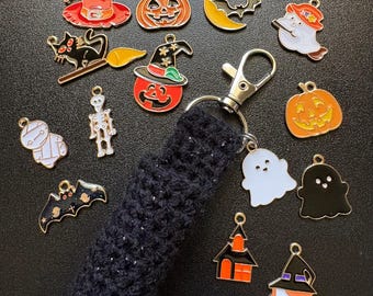 Crochet Chapstick Holder, Keychain, Lip Balm Keychain, Lip Balm, Halloween, Halloween Charm, Spooky