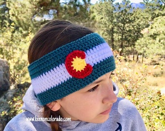 Crochet Headband, Crochet Ear Warmer, Colorado Headband, Colorado Flag Headband, Winter Headband, Knit Headband For Women, Colorado Flag