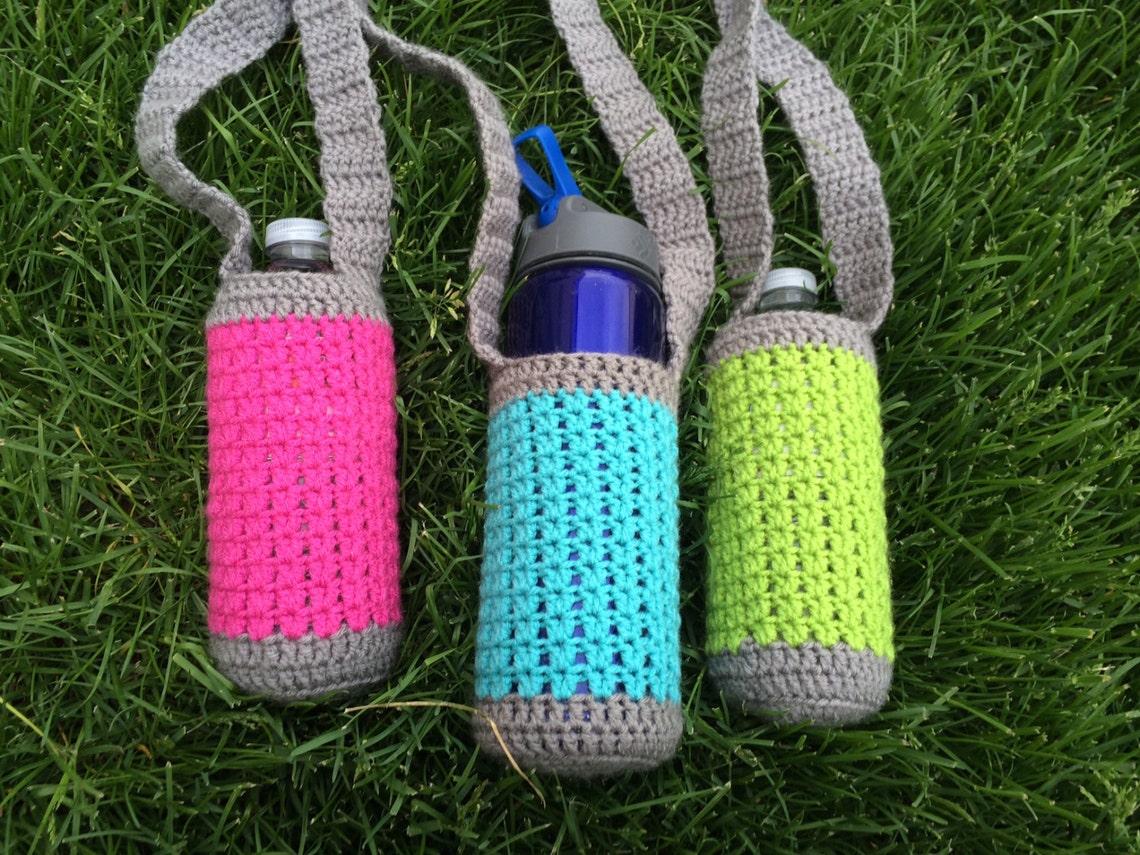 PATTERN PDF Crochet Water Bottle Holder Bottle Buddy Hiking Etsy
