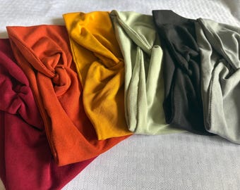 Solid color twist headband, double brushed poly, buttery soft, child size, adult size, stretch headband