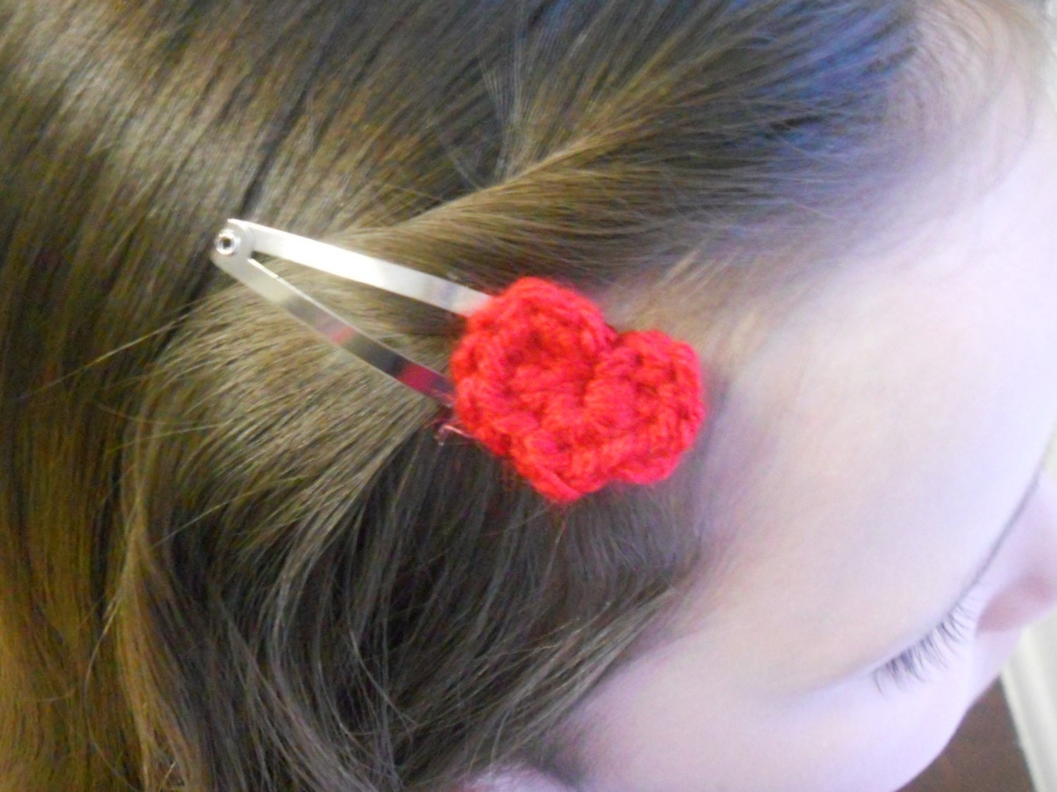 Crochet Rainbow Heart Hair Clip 6 Pairs Rainbow Barrette Etsy