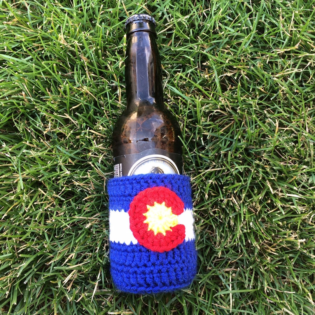 Crochet Beer Cozy Colorado Flag beer Cozie Soda Cozy Soda Etsy