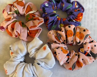Halloween Cotton Scrunchie, Large Scrunchie, Hair Tie