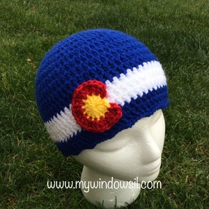 Crochet Scalloped Edge Colorado Hat Baby, Child, Teen, Adult sizes, Colorado hat, Colorado flag hat, Colorado Beanie image 1