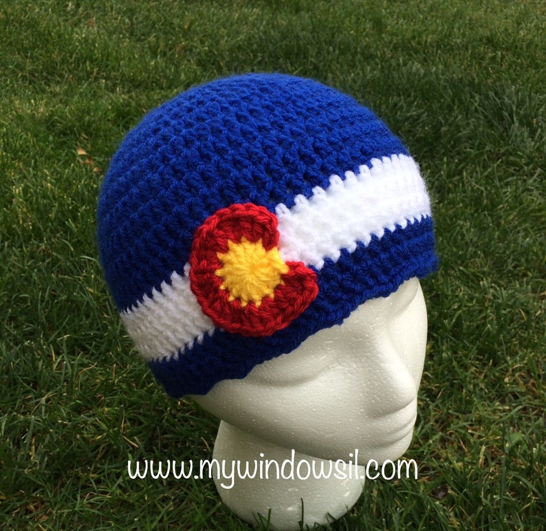 Crochet Scalloped Edge Colorado Hat Baby, Child, Teen, Adult sizes, Colorado hat, Colorado flag hat, Colorado Beanie image 1