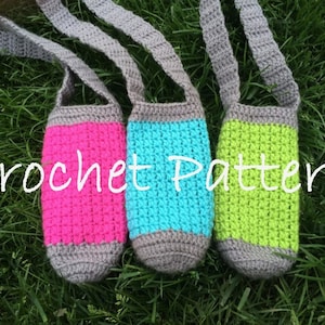 PATTERN PDF Crochet Water Bottle Holder, Bottle Buddy, Hiking Helper, Crochet Bottle Pattern