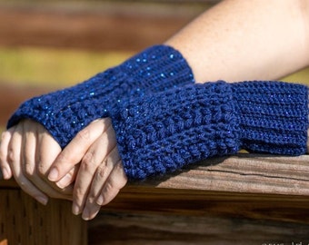 Crochet Fingerless Gloves, Buena Vista Gloves, Fingerless Mitts, Women's Gloves, Sparkle Fingerless Gloves, Adult Fingerless Gloves