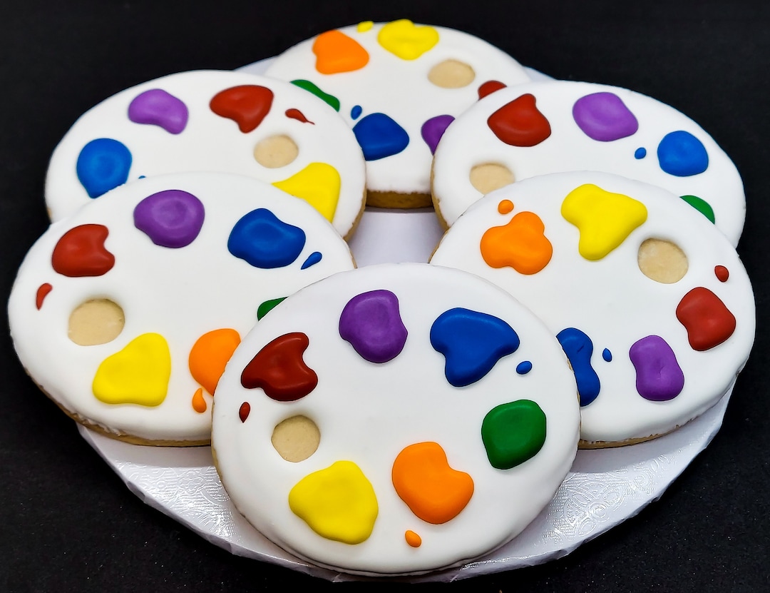 Art Palette Cookies 1 Dozen Etsy