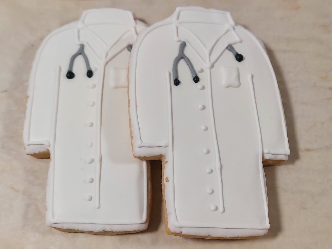 Doctor/lab Coat Cookies 1 Dozen Etsy