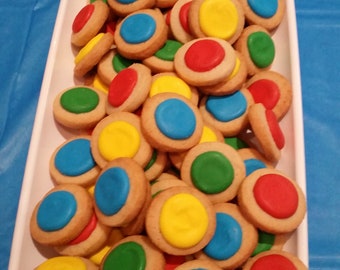 Mini Blocks Round Button Cookies (4 dozen)