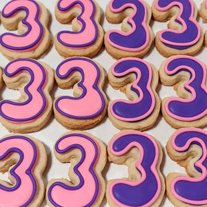 Mini Number / Letter Cookies Outline 2 dozen image 3