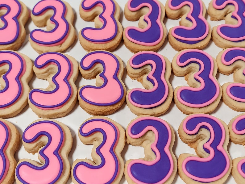 Mini Number / Letter Cookies Outline 2 dozen image 3