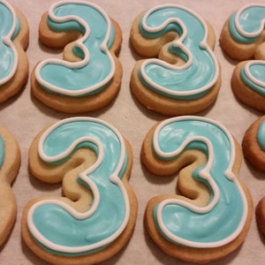 Mini Number / Letter Cookies Outline 2 dozen image 1