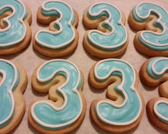 Mini Number / Letter Cookies - Outline (2 dozen)