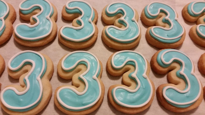 Mini Number / Letter Cookies Outline 2 dozen image 1